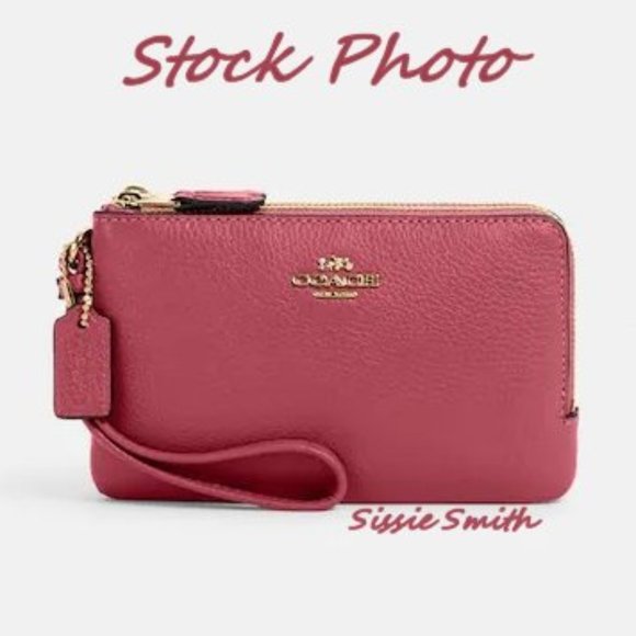 Coach Rouge Double Corner Zip Wristlet - Picture 5 of 7